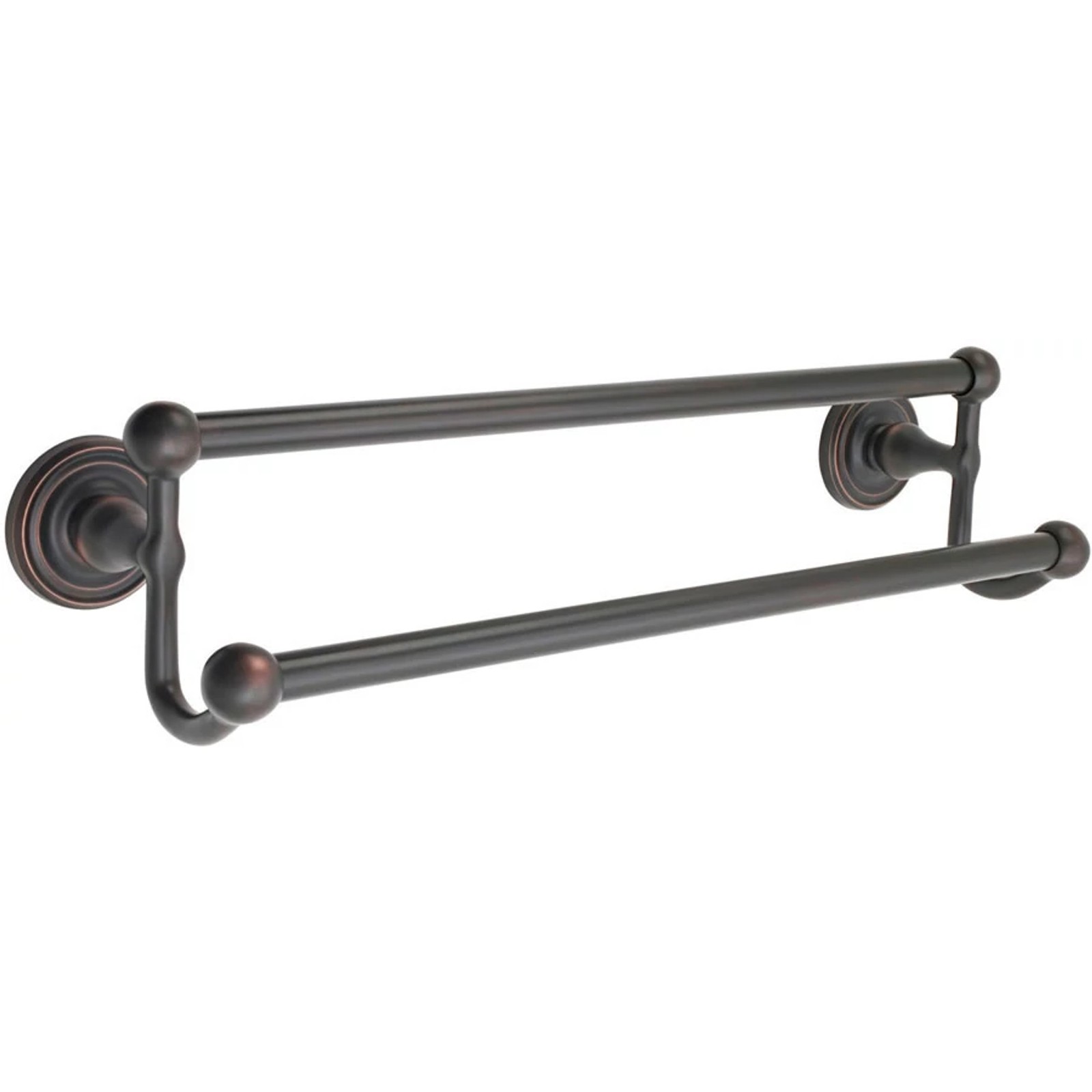 Traditional Brass Double Towel Bar — 18" CTC
