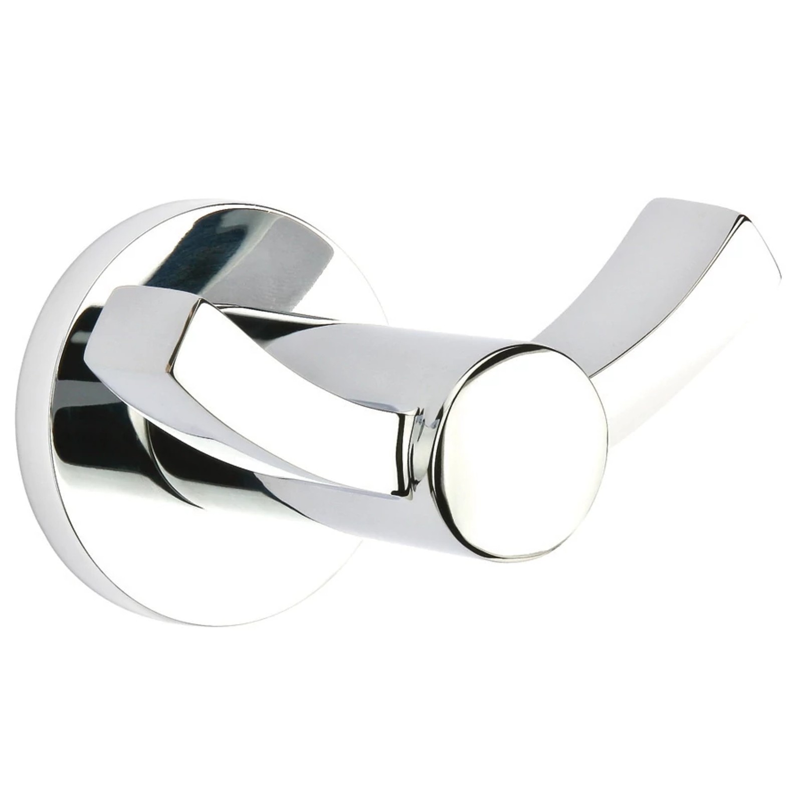 Modern Brass Double Hook with Rosette — Projection 2 7/8"